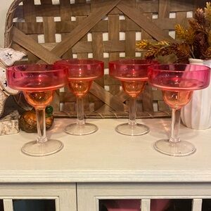 4 Plastic Margarita Glasses
